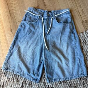 ASOS Light Blue Jean Shorts with Drawstring
